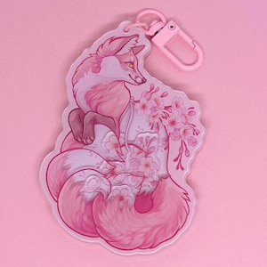 Sakura Fox Acryl Shaker Schlüsselanhänger