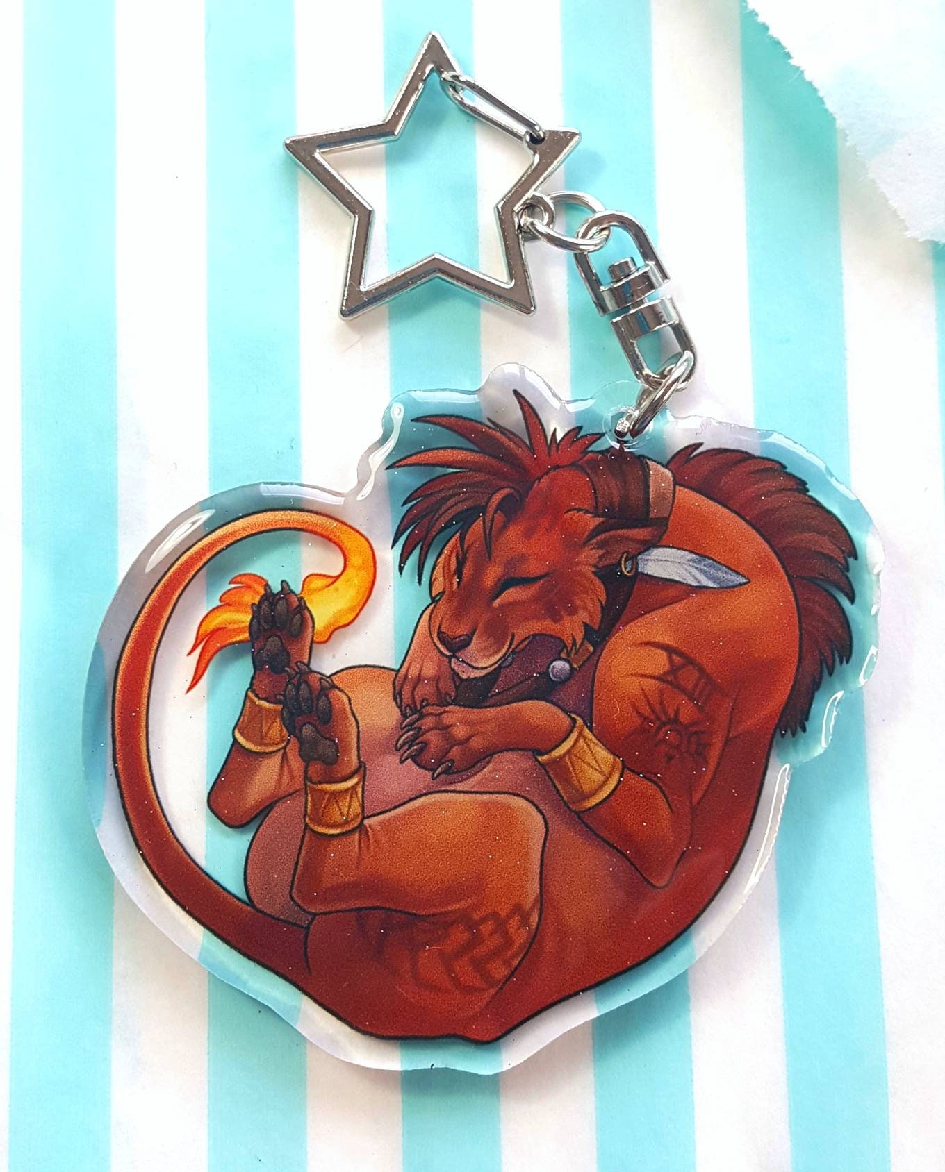 CAIT SITH アクリルキーホルダー Cait Sith Keychain - Etsy