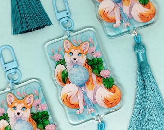 Tassel acrylic keychain: Fox Festival Lotus fox