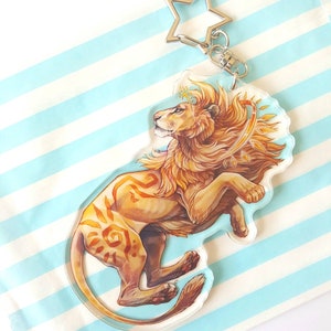 Golden Sun Lion Large Acrylic Keyring