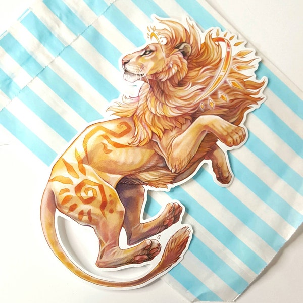 Large vinyl sticker: Sun Lion