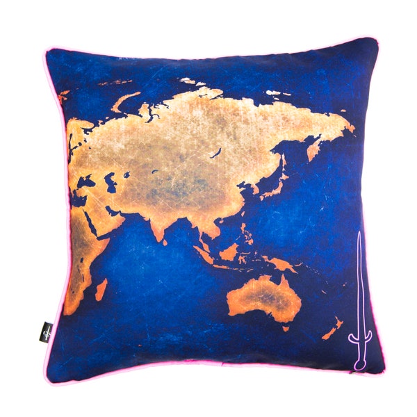 World Map Pillow Etsy UK