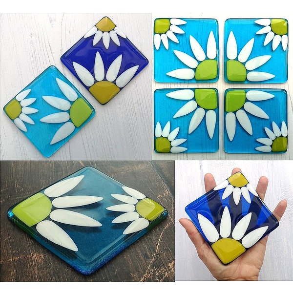 Fused Glass Tiles - Etsy