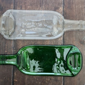Handmade Fused Glass Recycled Wine / Beer Bottle Plate Squashed Slumped Bottle Serving Dish Eco Gift Zero Waste Upcycled Spoon Rest image 6