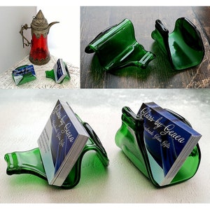 Handgemachte geschmolzene Glas recycelte Stubby Bierflasche Visitenkartenhalter Squashed zusammengesunkene Flasche Eco Geschenk Zero Waste zurückgefordert Upcycled
