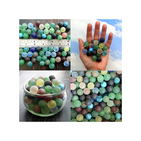 Tumbled Marbles - Mixed Colours & Styles, Various Amounts - Raw pieces to use in your own projects - Frosted Glass - Weathered Sea Glass