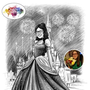 Superheld Zeichnung / Prinzessin Skizze Geschenk - Hand gezeichnet von Ihren Fotos / Marvel Zeichnungen / Comic-Buch Skizze