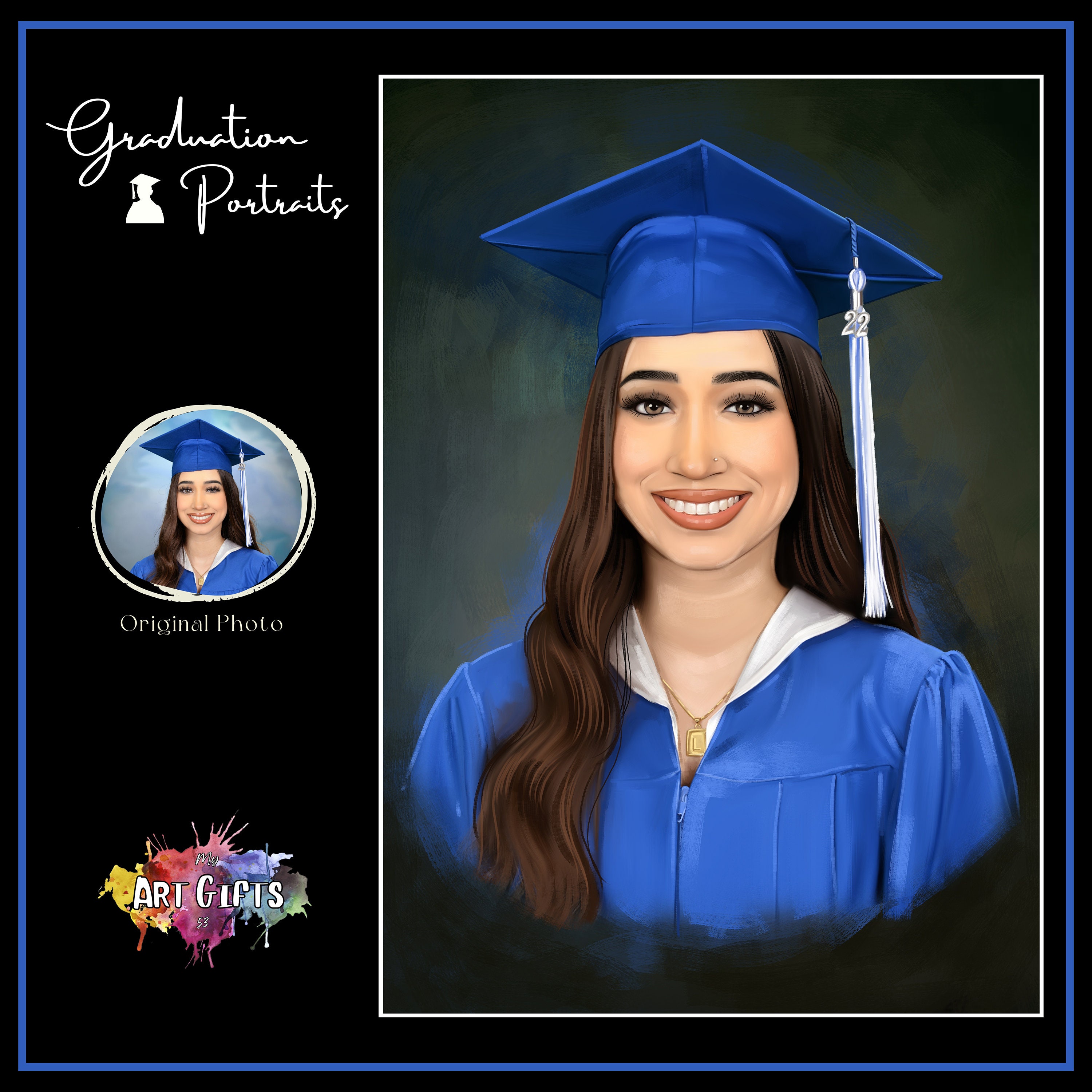 Graduation Portraits & Graduation Posters: Custom Digital Oil Style Art ...
