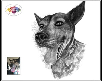 Disegno a matita di un animale domestico - Disegnato a mano dalle tue foto / Regali commemorativi per animali domestici / Ritratto di un animale domestico / Disegno di un animale domestico / Disegno di un animale / Schizzo di un animale