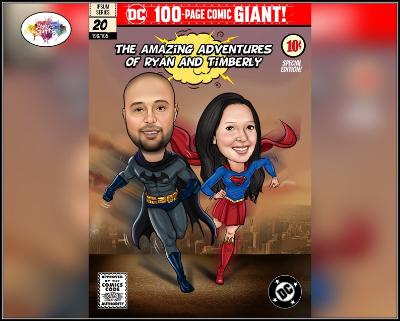 Comic Book Covers Custom Caricatures & Drawings Hand Drawn Fan Art Created From Your Photo image 1