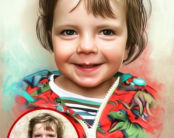 Baby / Child / Kids / Grandchildren Portrait - Hand Drawn from your photos