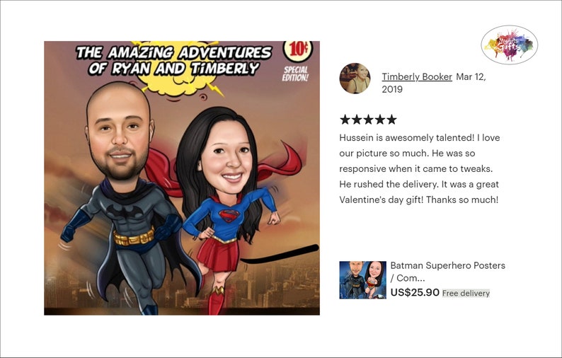 Comic Book Covers Custom Caricatures & Drawings Hand Drawn Fan Art Created From Your Photo image 6