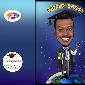 Caricaturas de regalos de graduación / Caricatura de graduación universitaria / Regalos de graduación únicos / Recuerdos de graduación / Regalo para graduados / Regalo para estudiantes