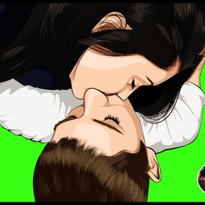 Custom Drawn Couples Pop Art Portrait / Illustration - Hand Drawn from your Favourite Photos and Pictures image 4