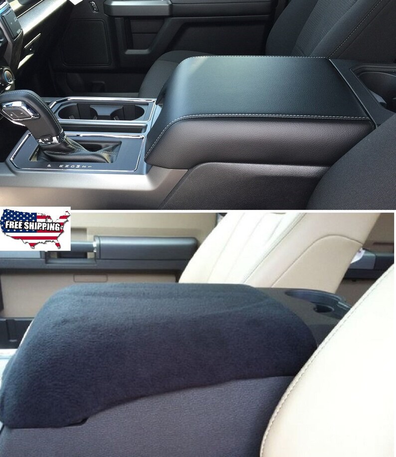 For Ford F150 F250 Truck 2000 2019 Black Center Console Lid Armrest Cover Fits Consoles Shown Free