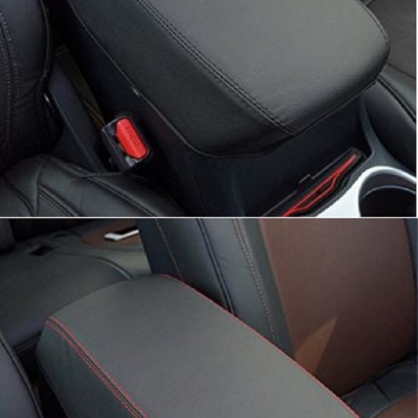 Fits  Jeep Grand Cherokee 2011-2021 Cherokee, Sport, Latitude,  and TrailHawk premium PU leather Black or Red Stitching Armrest Cover