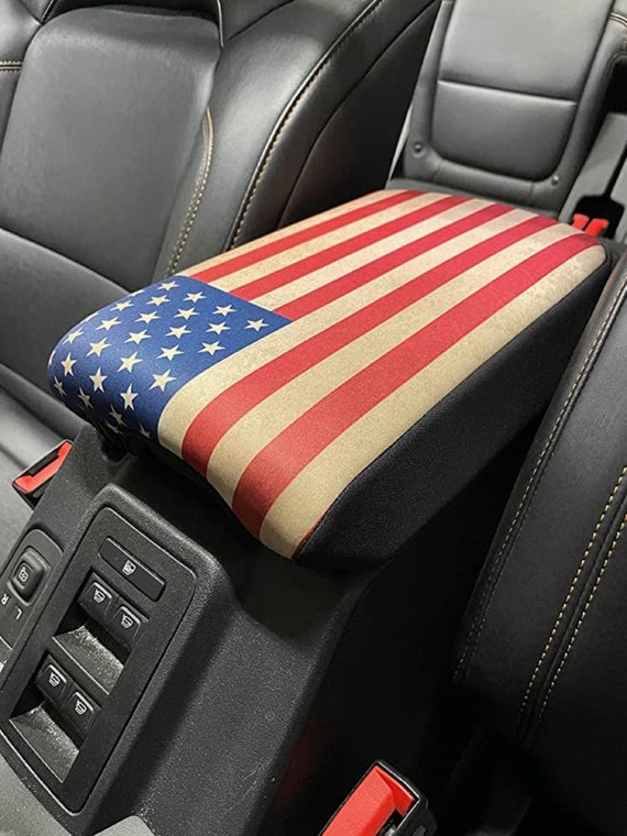 Fits Jeep Wrangler and Gladiator 2019 2023 Neoprene Center Console Cover  Armrest Pad With Keyhole Compatible American Flag / Real Tree 