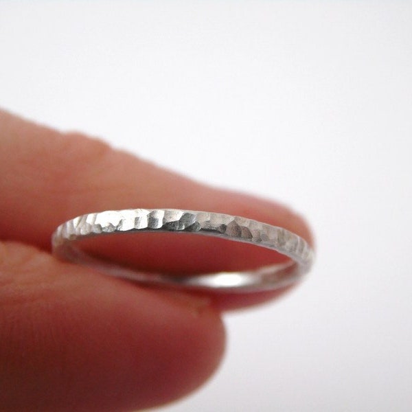 Ring, Sterlingsilber, gehämmert, Stapelring