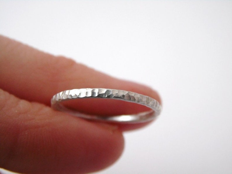 Ring, Sterlingsilber, gehämmert, Stapelring Bild 1