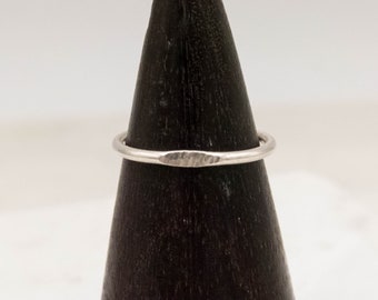 Silver ring, hammered, delicate ring, stacking ring