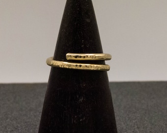 Bague, or jaune massif, 8 CT, martelé, réglable, bague de fiançailles, alliance