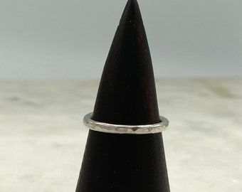 Silver ring, hammered, 2mm wide