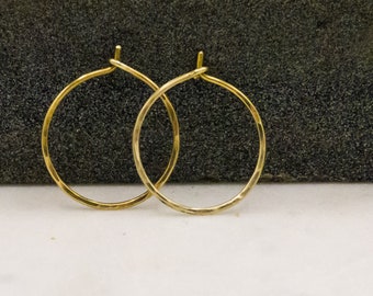 Boucles d’oreilles, laiton, martelées