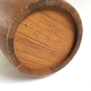 Jens Quistgaard - Dansk Designs, VERY RARE and EARLY 19&quot; Staved Teak &#39;Congo&#39; Ice bucket, 1960s Mid Century Modern - Vintage Danish Design