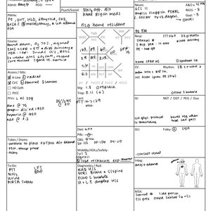 ICU Brain Sheet II / Critical Care Brain Sheet / Nursing Brain Sheet / RN Report Sheet / Nurse / Customizable