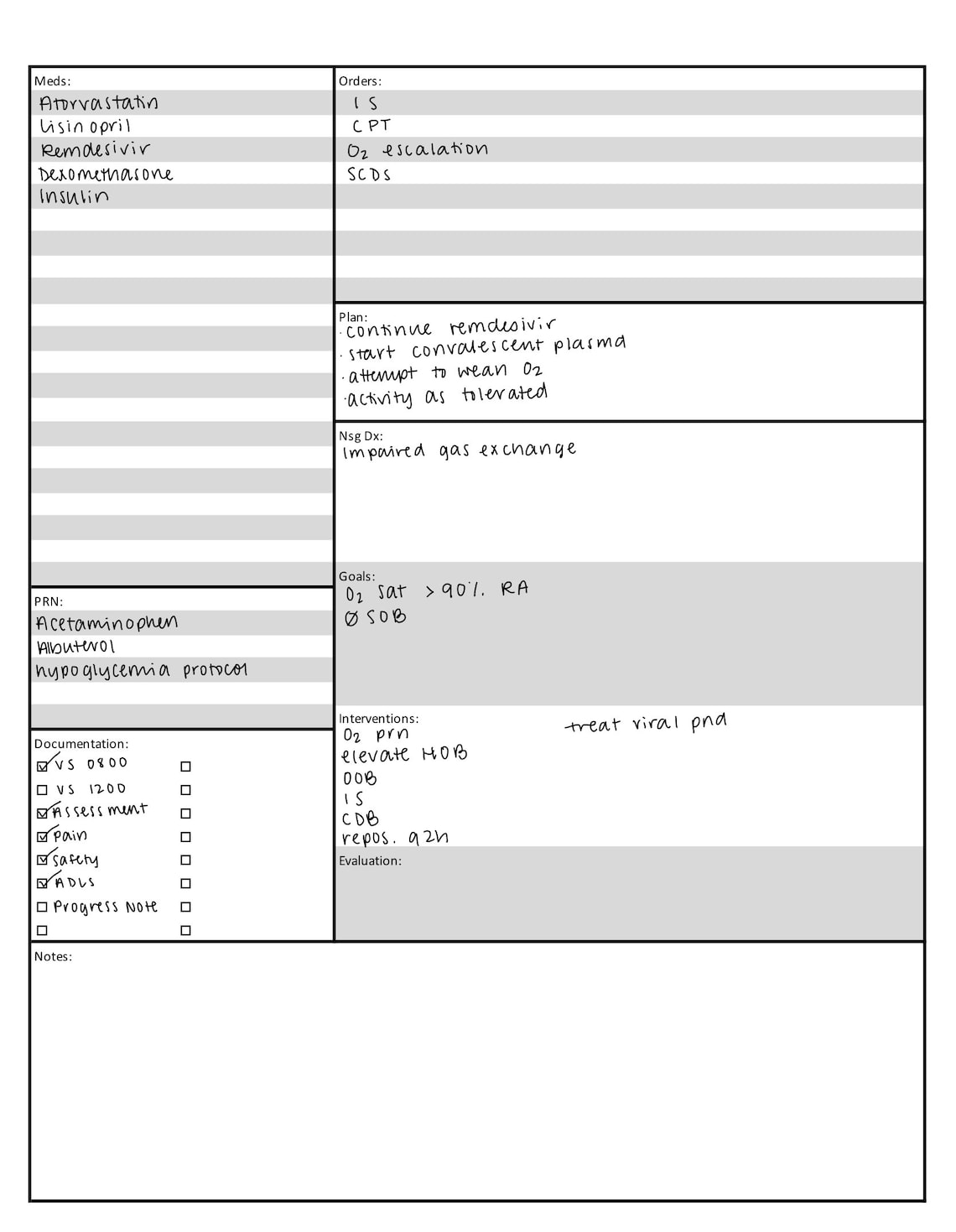 Nursing Brain Sheet / Report Sheet / Nursing Student / Telemetry / ICU