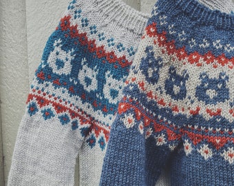 Knitting Pattern PDF Kids Lopapeysa Sweater 1-10 years old