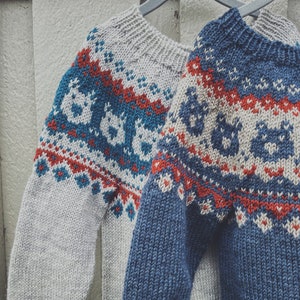 Knitting Pattern PDF Kids Lopapeysa Sweater 1-10 years old