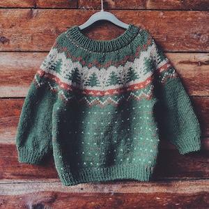 Knitting Pattern PDF Magic Forest Sweater for kids