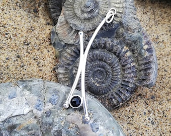 Whitby Jet 'Abstract Lines' pendant