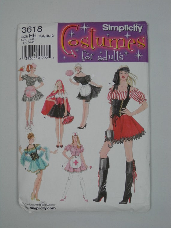 Simplicity Halloween Costumes For Adult Pattern 3618 Etsy