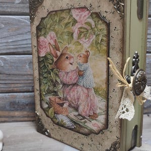 Libro con scatola per gioielli o piccoli ricordi, custodia in legno fatta a mano con illustrazioni di fiabe, regalo in stile vintage per ragazze o per decorazioni romantiche.