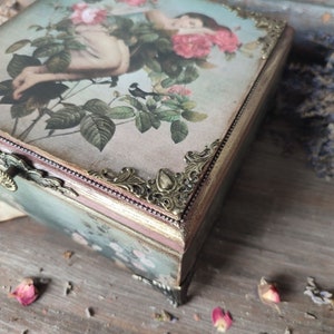 Kepsake Box, Large Wooden Jewelry Box – Vintage Rose Jewelry Storage ...