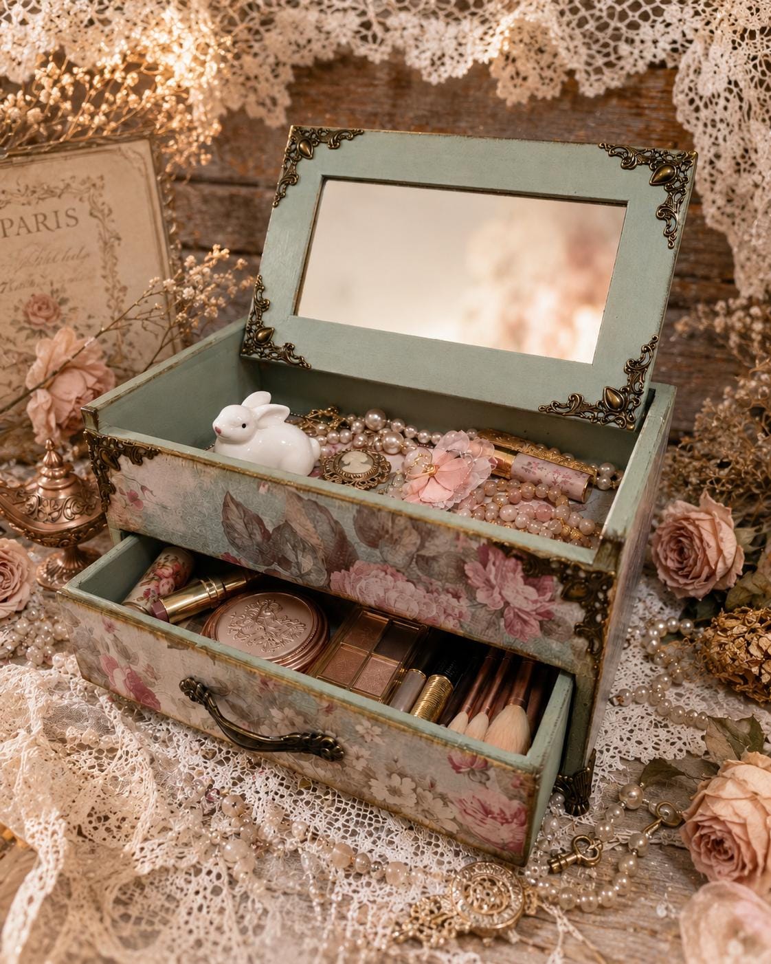 Vintage Makeup Box - Etsy