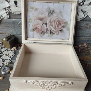 Handcrafted Decoupage Decorated Vintage Box, Decoupage Wood Boxes With ...
