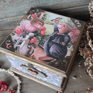 Bunny-Box festivo con conejos, ¡el mejor regalo para un niño! ¡Linda caja con conejitos de "Holy Pond Hill"!