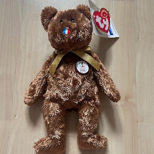 BNWT rare retired ty beanie baby bear Champion France 2002 FIFA World Cup new limited edition collectible stuffed toy