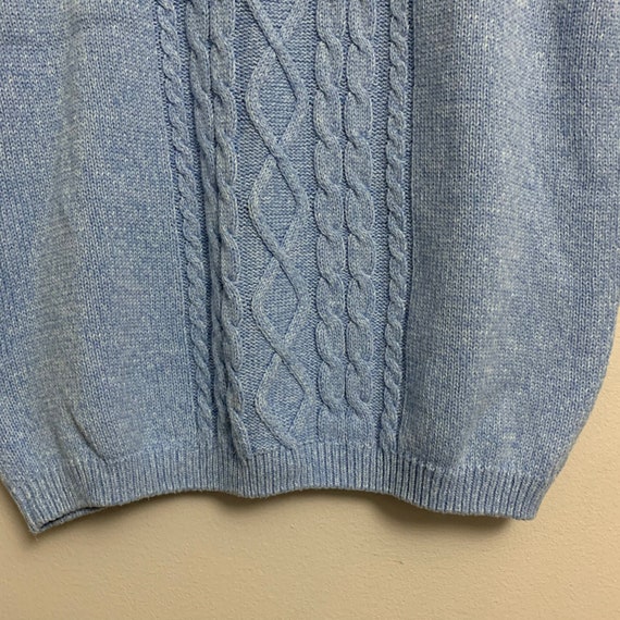 Vintage 80s 90s blue marl knitted short sleeved j… - image 8