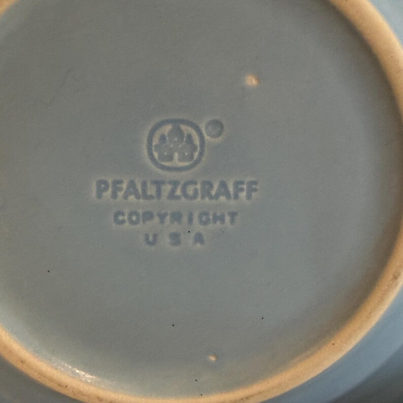 1990s Set of 4 Pfaltzgraff Terrace Azure, USA Stoneware, Powder Blue ...