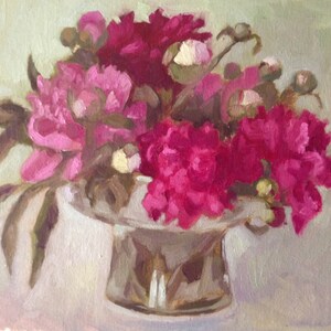 Still Life with Peony / Oil painting