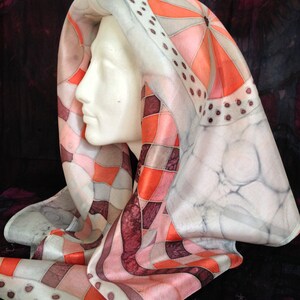 silk shawl handmade. Hand painted silk accessories - ready to shipp