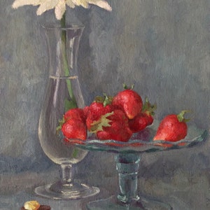 Kitchen fruit Oil painting Strawberry still life