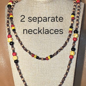 Timber beaded necklaces