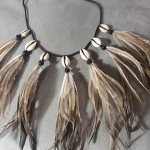 Emu feather & Cowrie shell Necklace