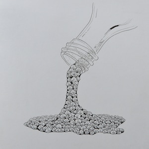 ORIGINAL &quot;Crowd Sauce&quot; Drawing, or 1 of 5 Limited Edition Prints; Crowdsource Cartoon, Ink Drawing, Unique, Great Gift!