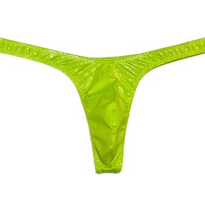 Neon Yellow Opal Hologram Super Slim Ed* Thong * Swimsuit